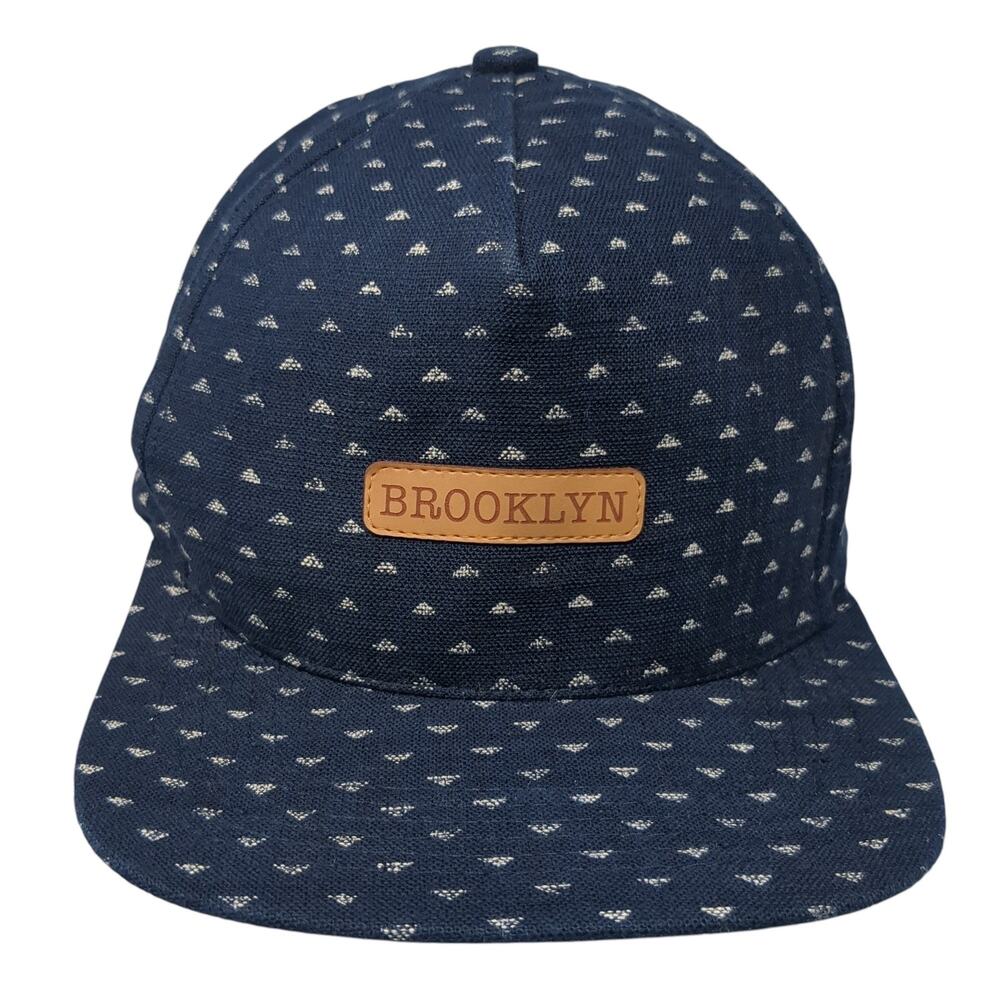 Brooklyn Snapback 5 Panel Cap Blue One Size Adjustable Patched Good Vibes ID